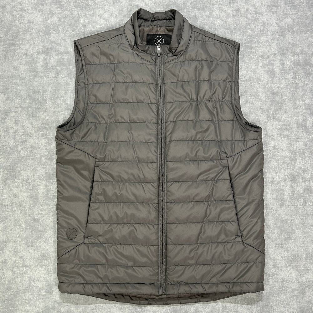 Cuts Insulated Power Vest Gray Puffer Mens Small Primaloft Quilted